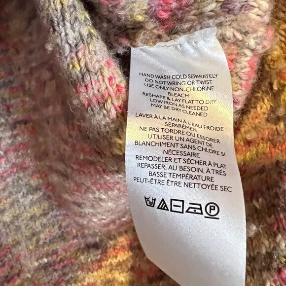 Anthropologie Pilcro Multicolor V-Neck Knit Sweater‎ S Slouchy Oversized Boho - Picture 4 of 7